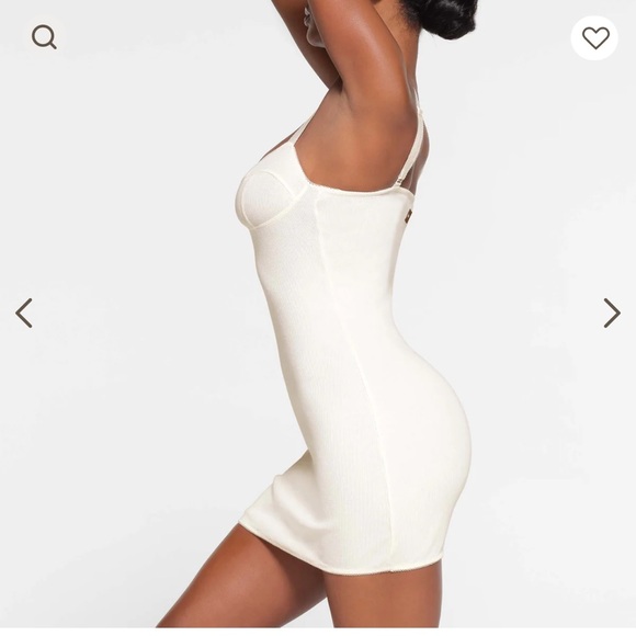 Skims cotton rib picot cami mini dress. size small. Colour:marble. Brand new - Picture 2 of 4